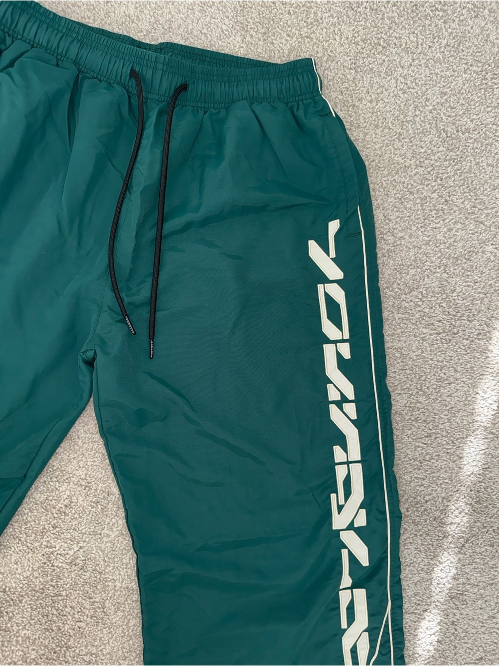 YoungLA Teal Track Pants with White Side Graphic - Picture 2 of 4